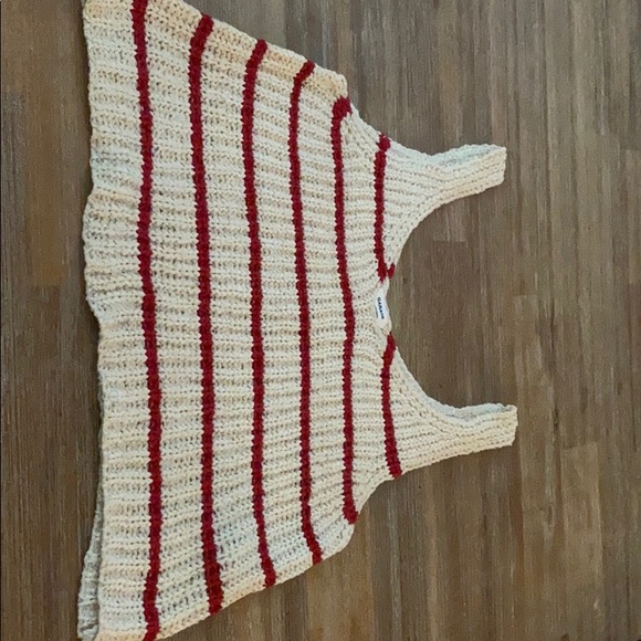 Striped knitted crop tank top - Picture 2 of 3